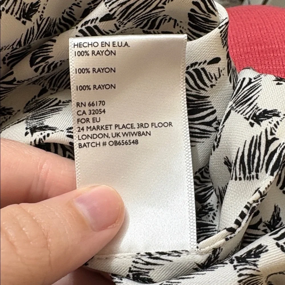 Free People Black And White Zebra Cropped Off The Shoulder Top S 100% Rayon